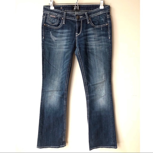 Express REROCK • 4R • Low Rise Boot Cut Jeans - Picture 1 of 4